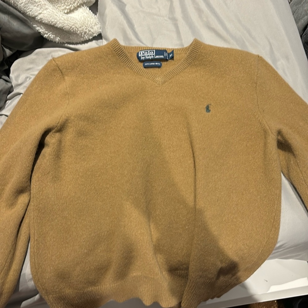 men’s tan polo
